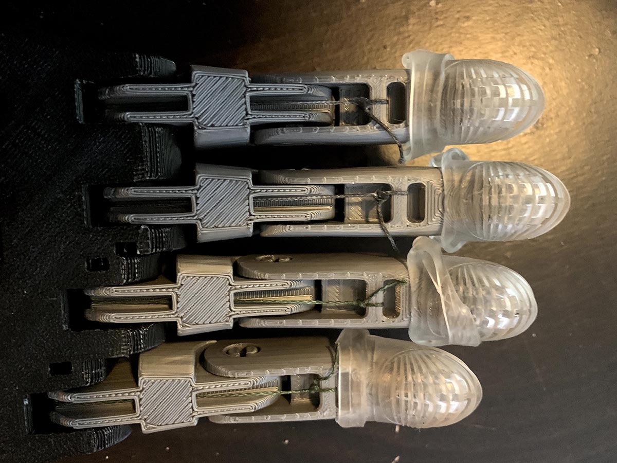Micro gel fingertips give this prosthetic extra grip.