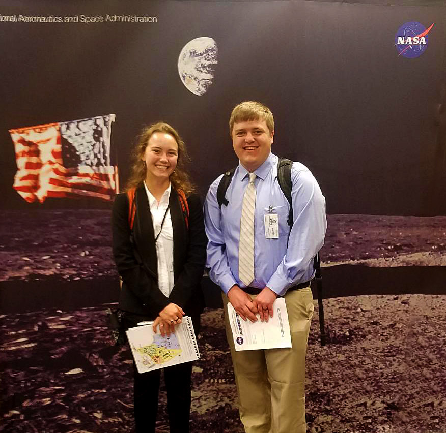 Chemical Engineering majors Mason Anderson and Alathea Davies at NASA Ames Research Center in Mountain View, California