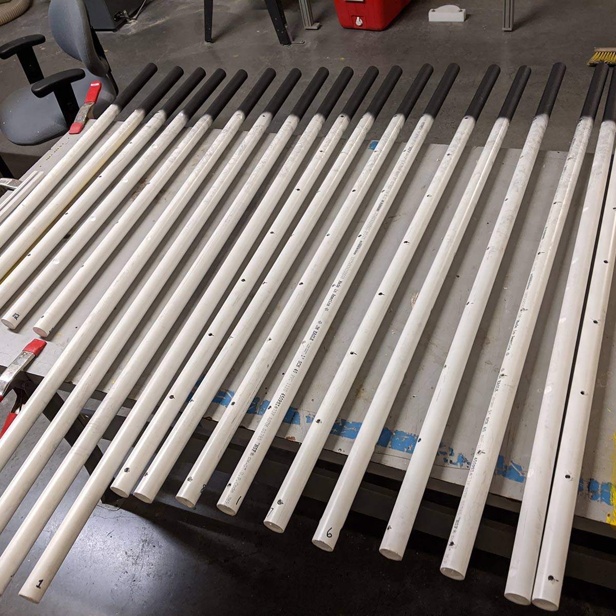 Sensor stakes in shop
