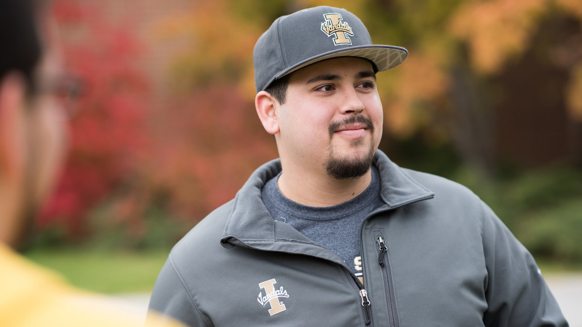 Student wearing Univeristy of Idaho clothing
