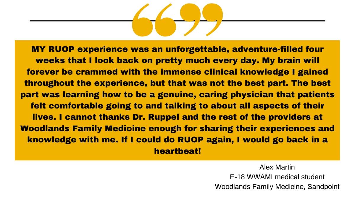 Alex Martin quote regarding RUOP experience.
