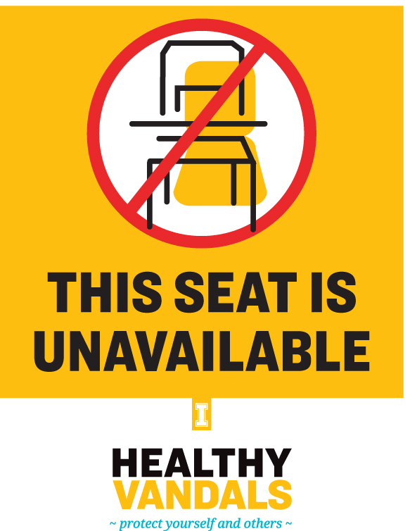 A flyer saying "This Seat Is Unavailable"