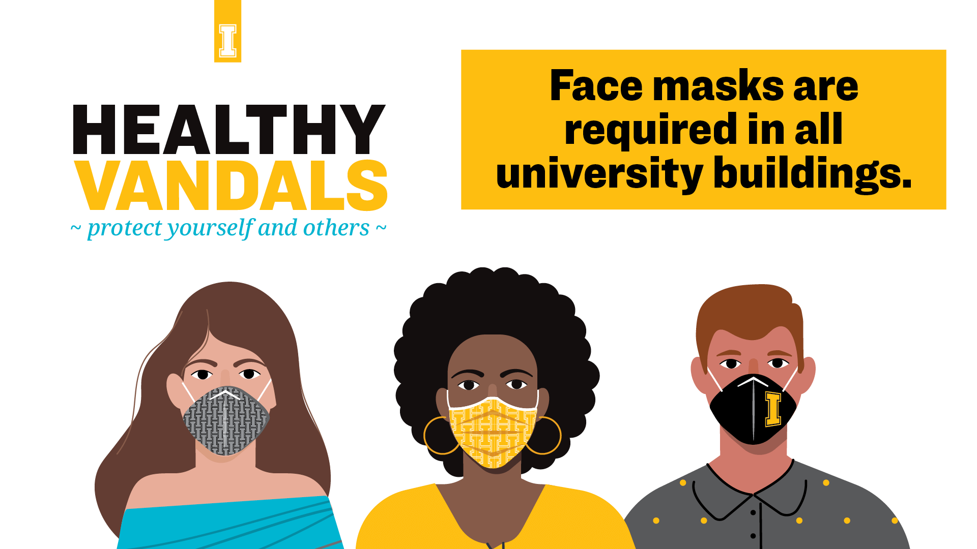 "Face masks are required in all university buildings."