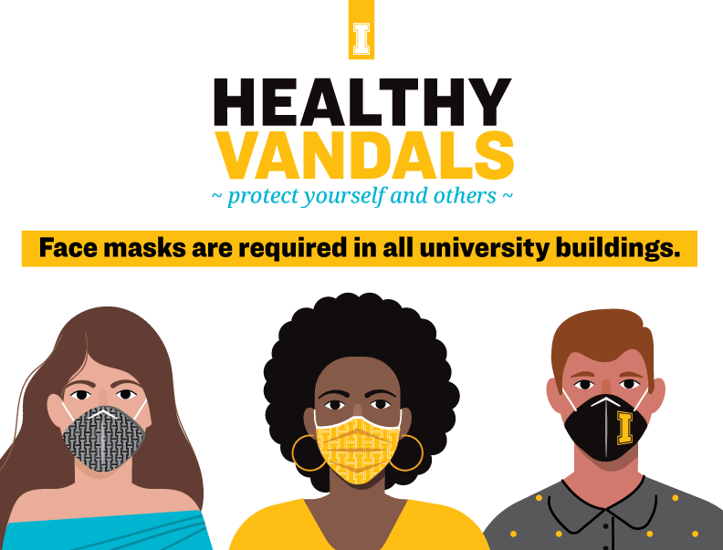 "Face masks are required in all university buildings."