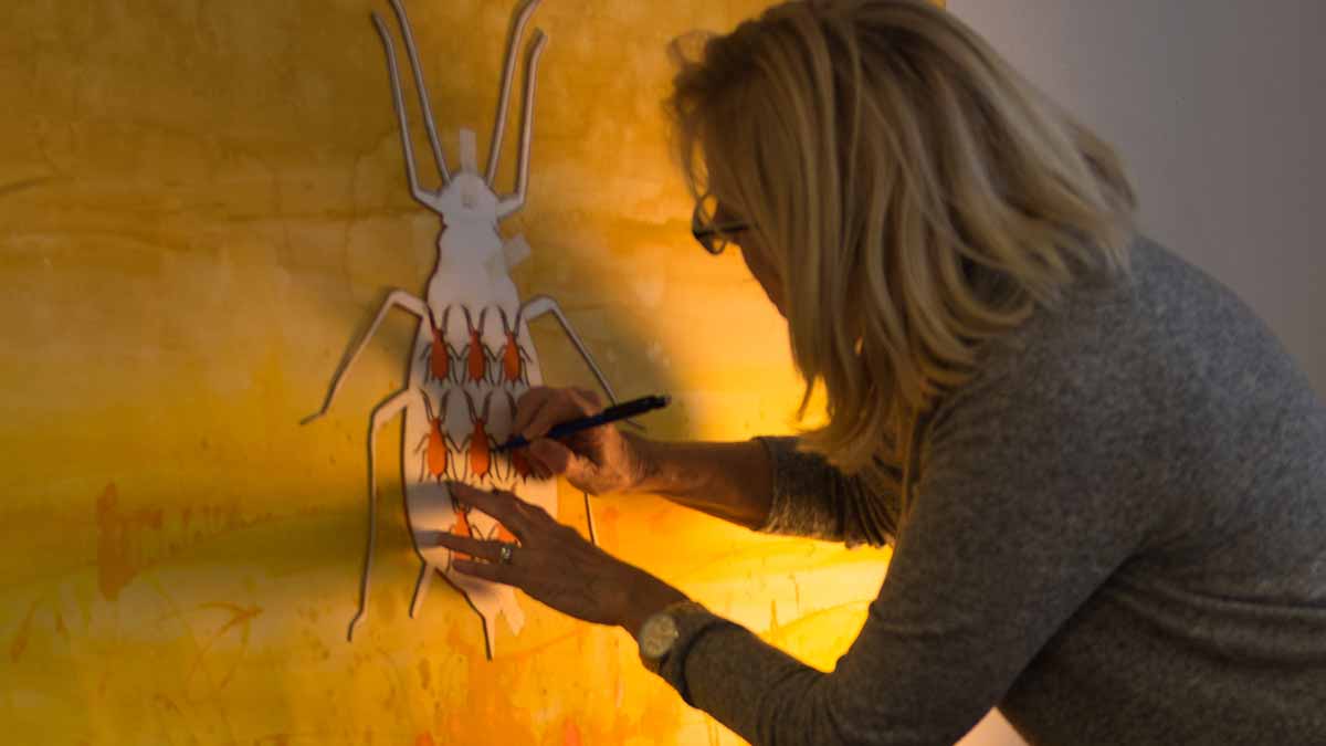 Sally Machlis stencils aphid Sally Machlis stencils aphid