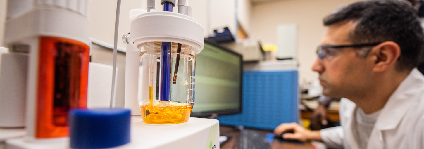 A scientist works in a laboratory