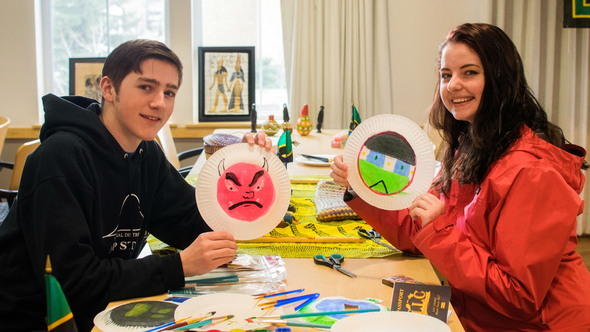 Students making masks