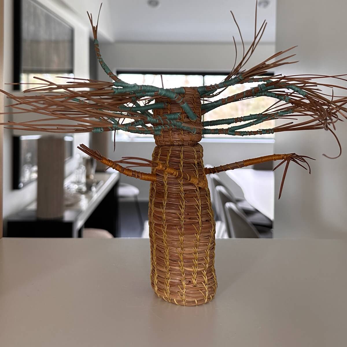 Student sculpture entitled “Twisting Tree” 