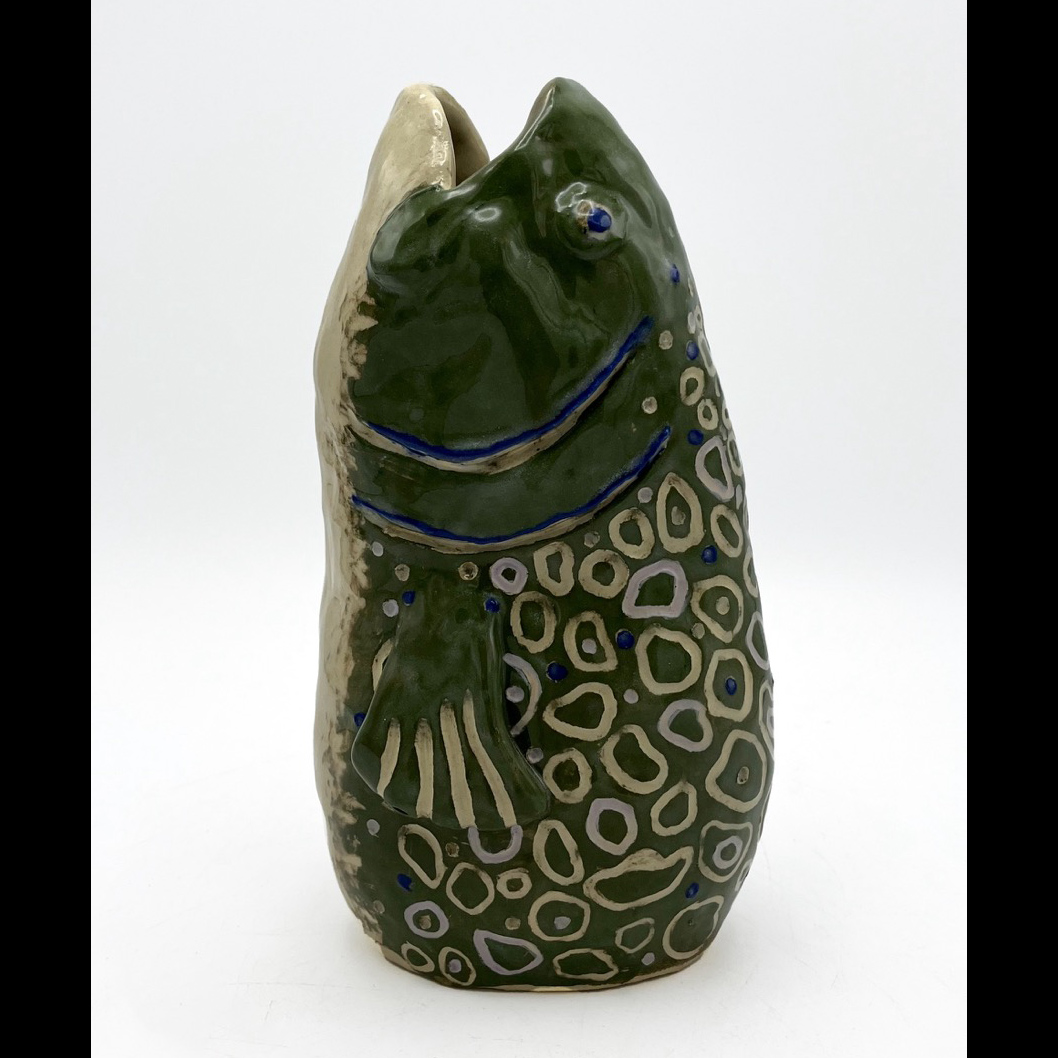 A vase in the shape of a fish