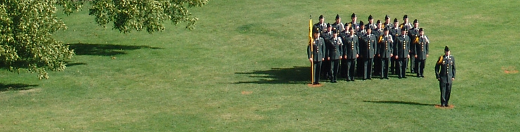 Army ROTC in dress field formation