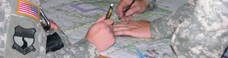 Cadets working with maps