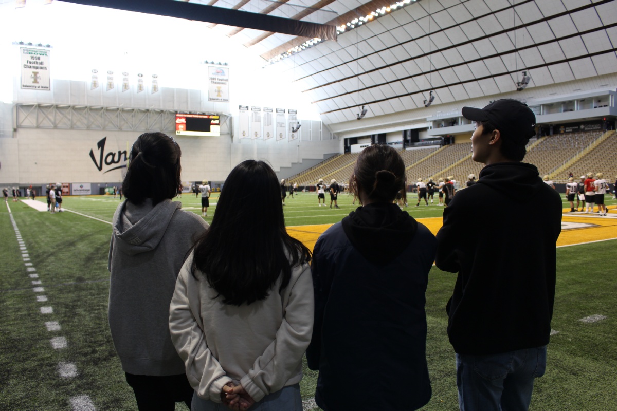 ALCP students watch football practice