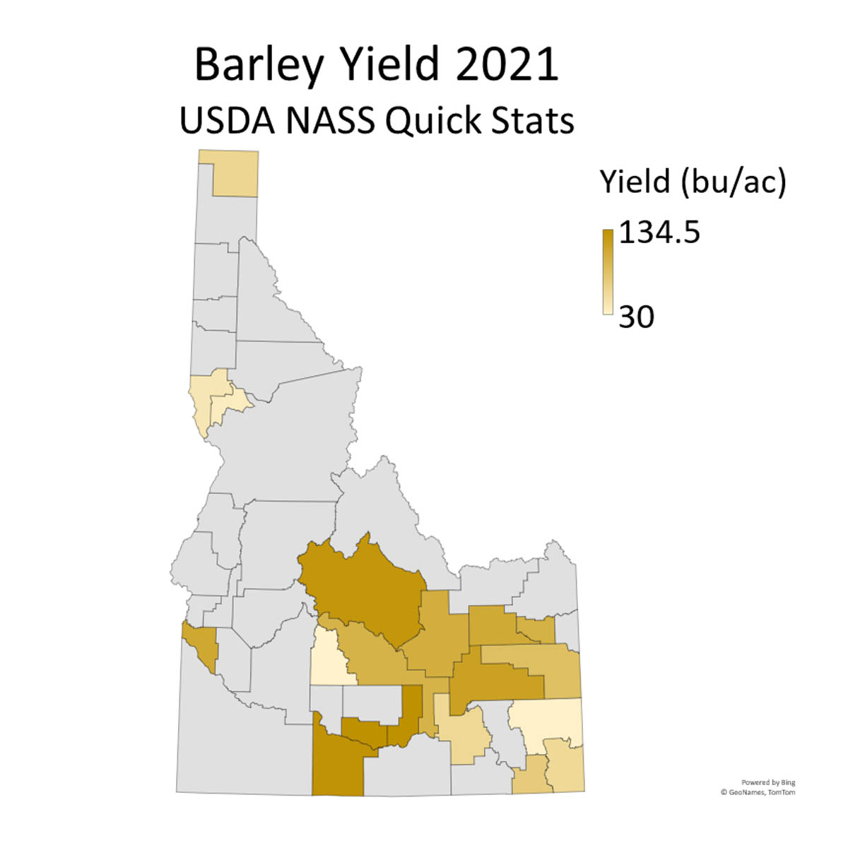 Barley yield map graphic