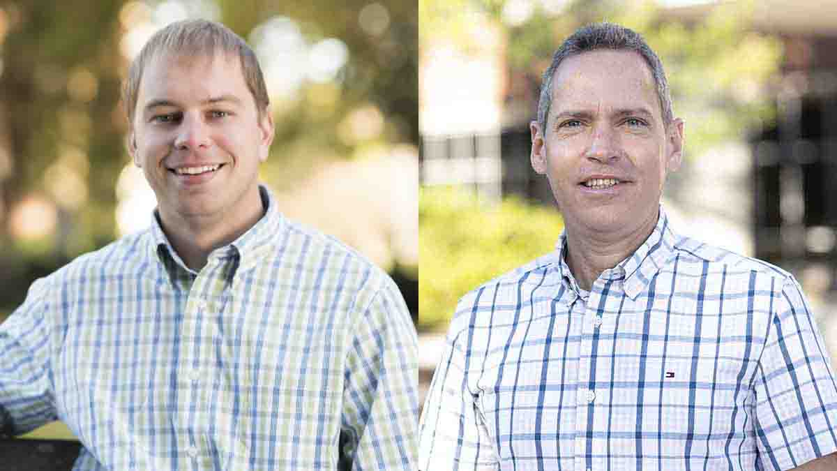 Portraits of two men.