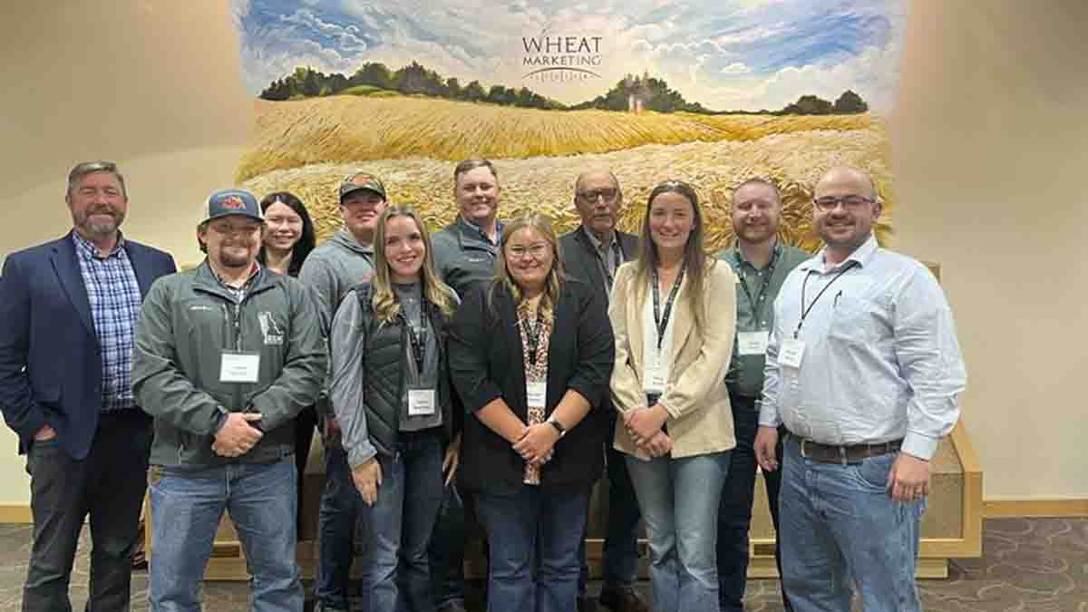A group of men and women at a conference.