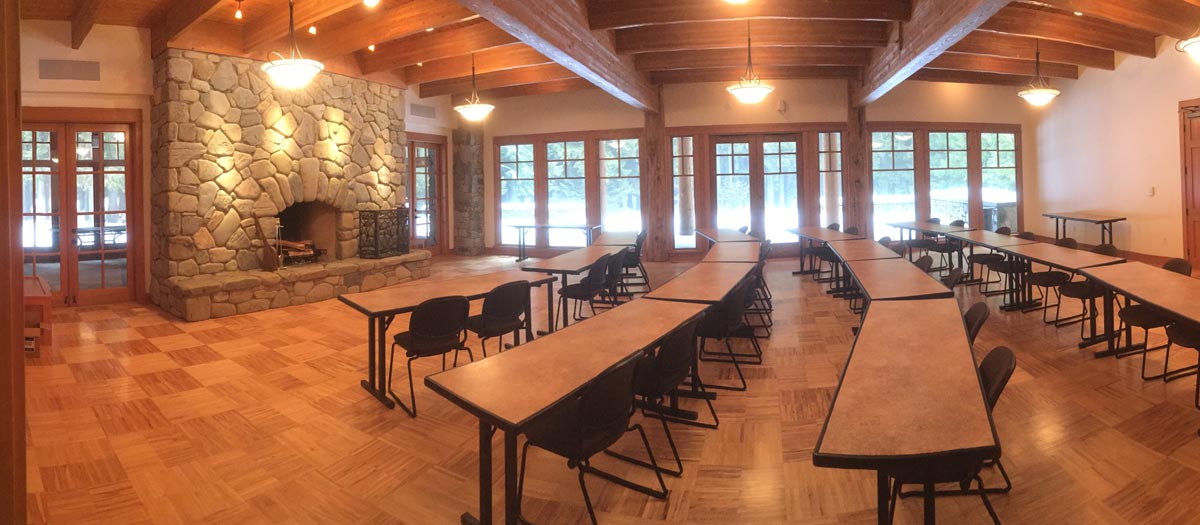 Fireside Dining Hall, seats 55 guests with 21 dining tables (first floor)