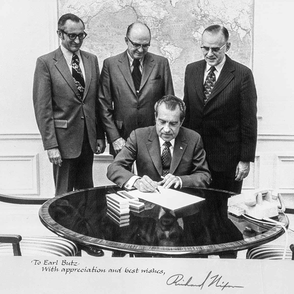 President Nixon signing the Rural Development Act in 1972.
