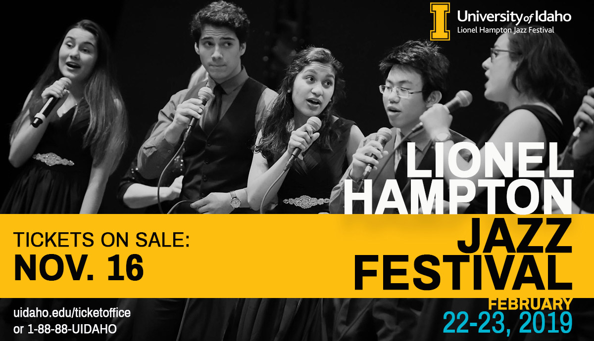 Lionel Hampton Jazz Festival tickets on sale Nov. 16, uidaho.edu/ticketoffice or 1-88-88-UIDAHO