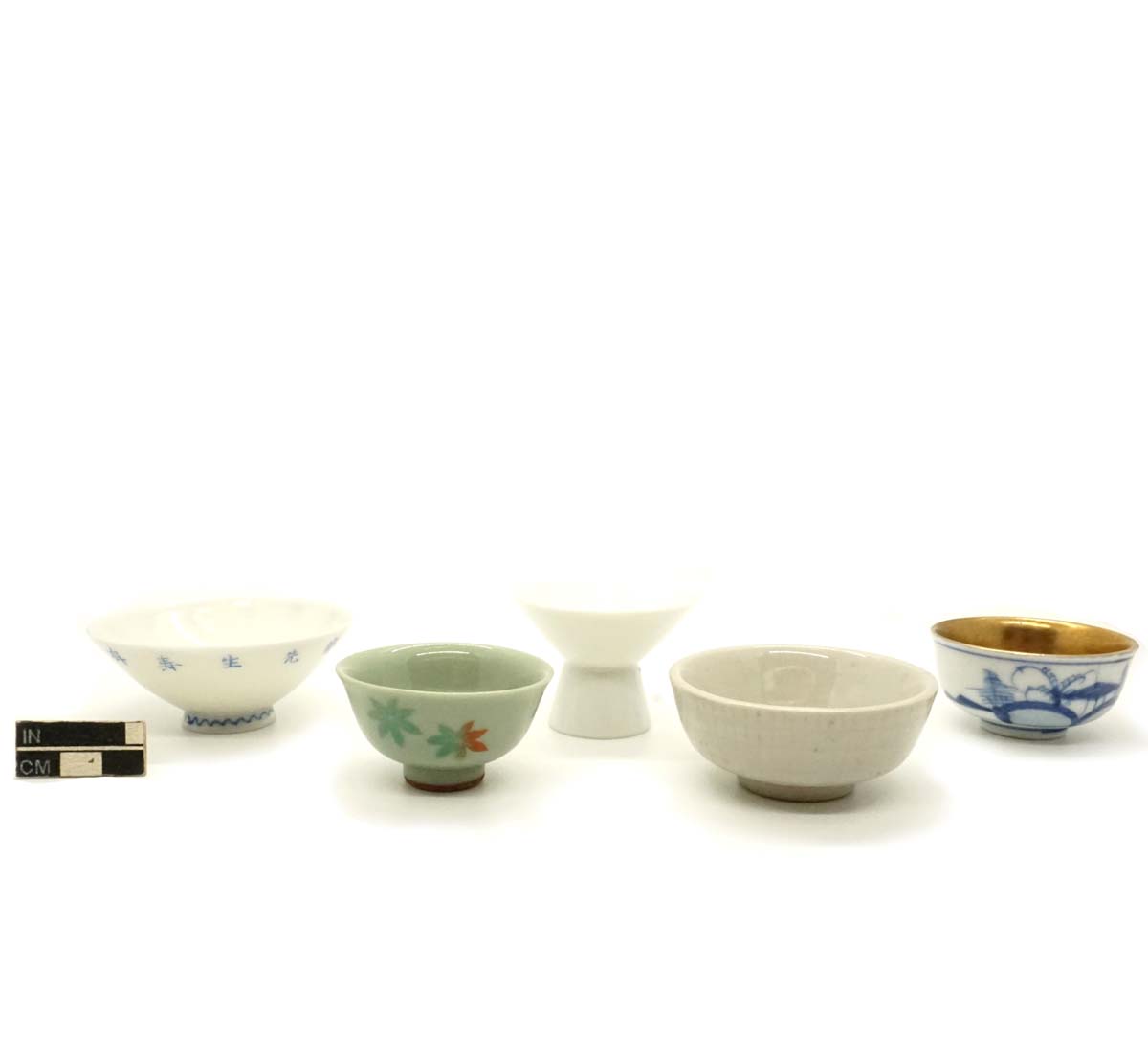 Sake cups, ceramic.
