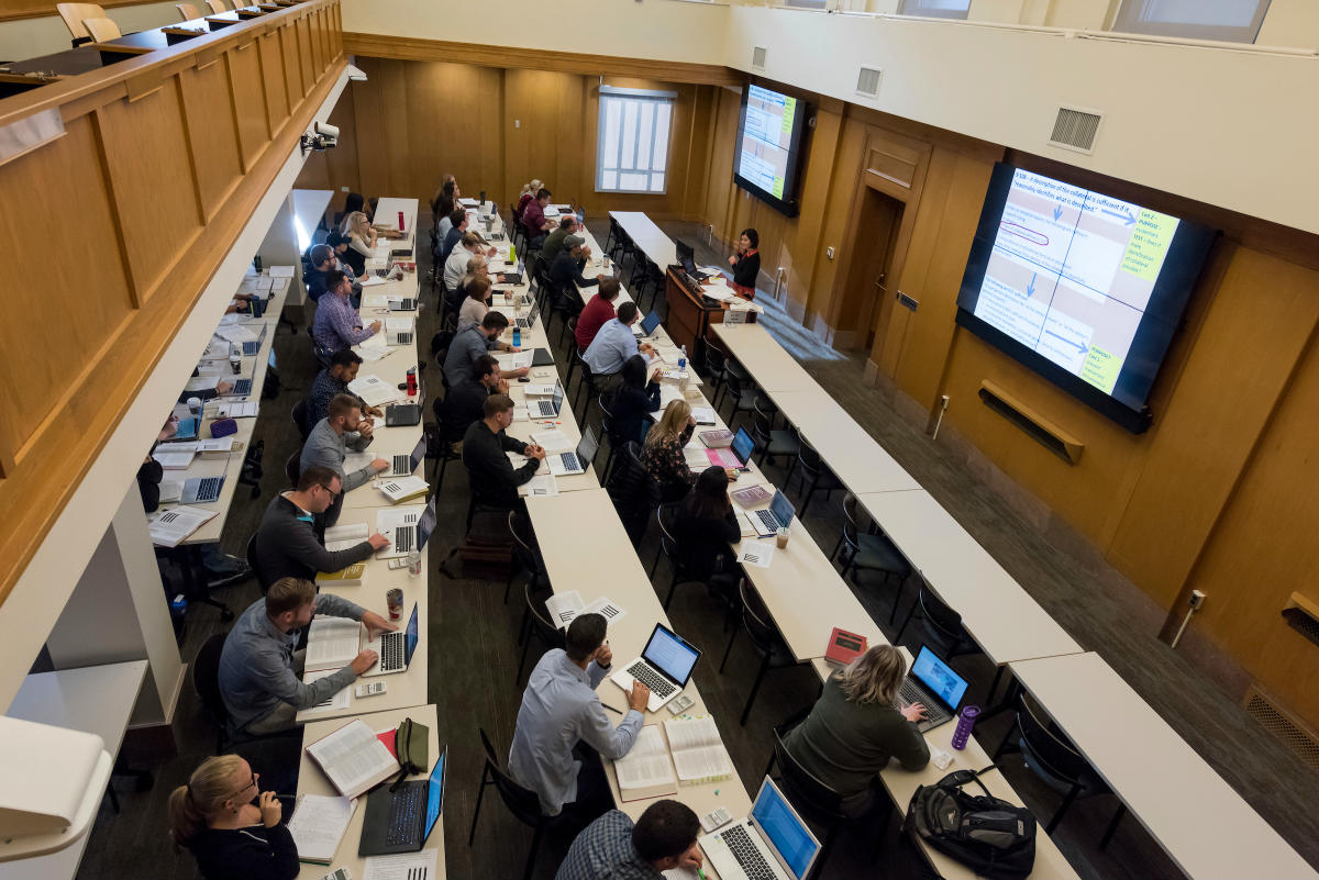 Photo of Wendy Gerwick Couture teaches class at the U of I College of Law Boise Location