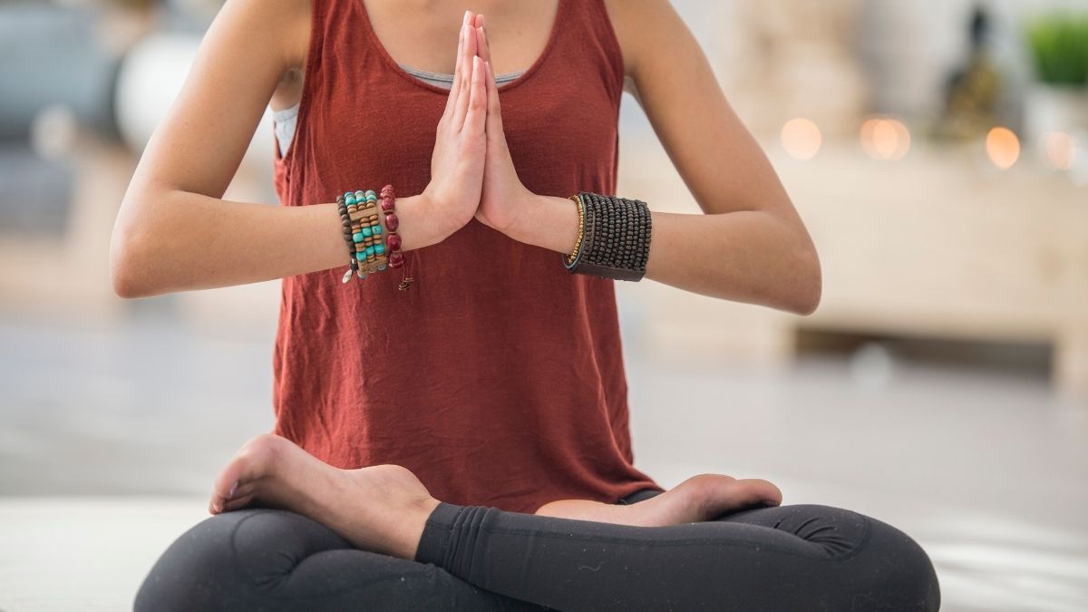 Students doing yoga