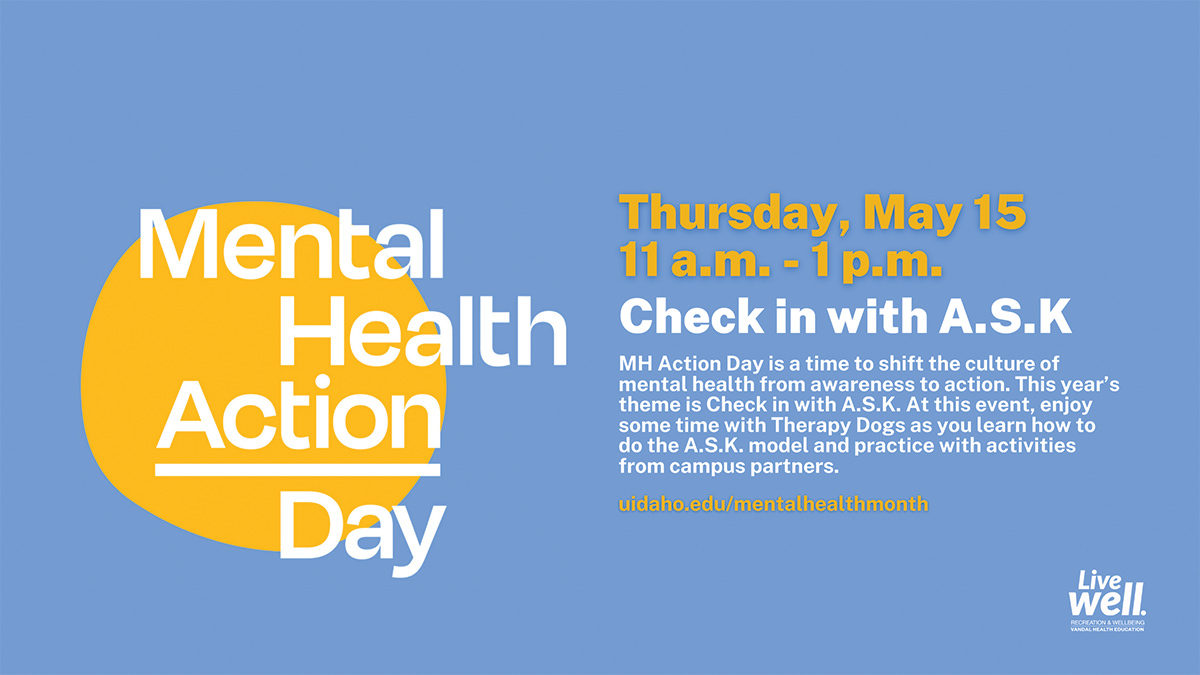 Event promo for Mental Health Action Day, May 15, 2025.