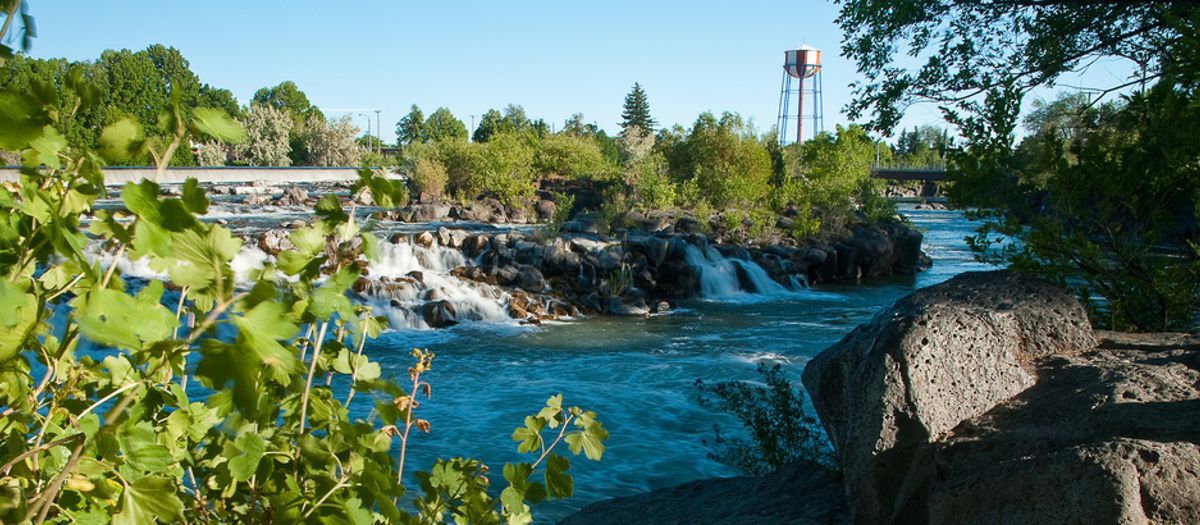 Snake River, downtown Idaho Falls, Bonneville County