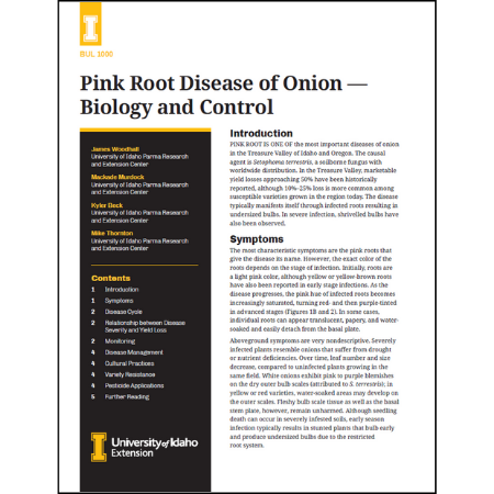 Pink Root Disease of Onion: Biology and Control