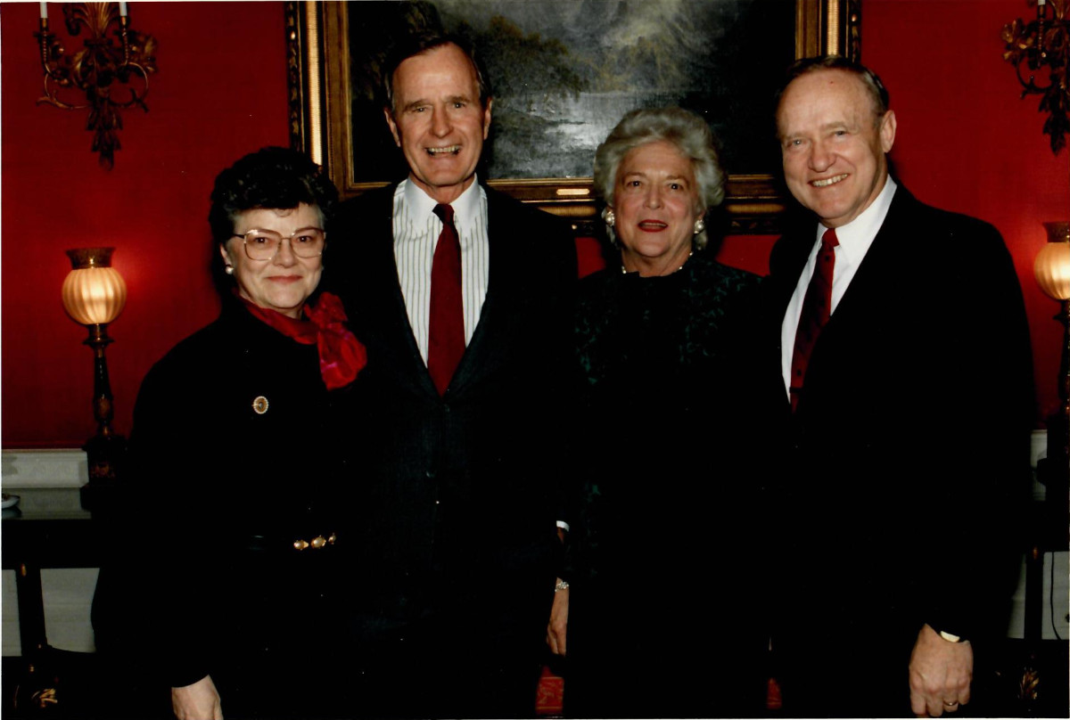 Jim and Louise McClure with President George H. W. Bush and First Lady Barbara Bush