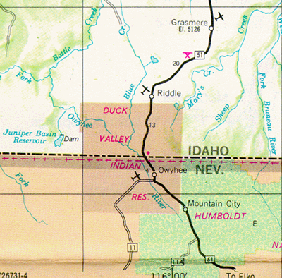 Reservation Map of Duck Valley