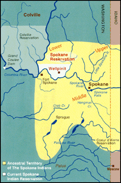 Reservation Map of Spokane Tribe