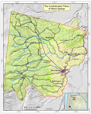 Confederated Tribes of the Warm Springs Reservation map
