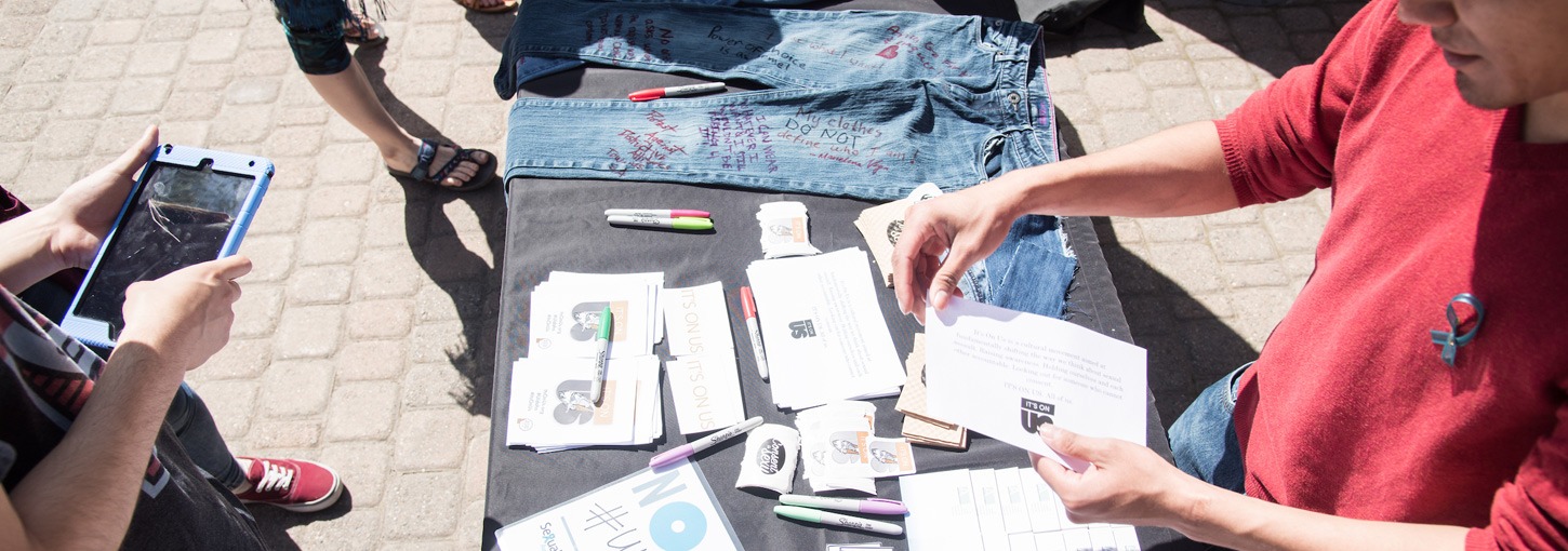 Student Booth at the 2018 Denim Day Celebration