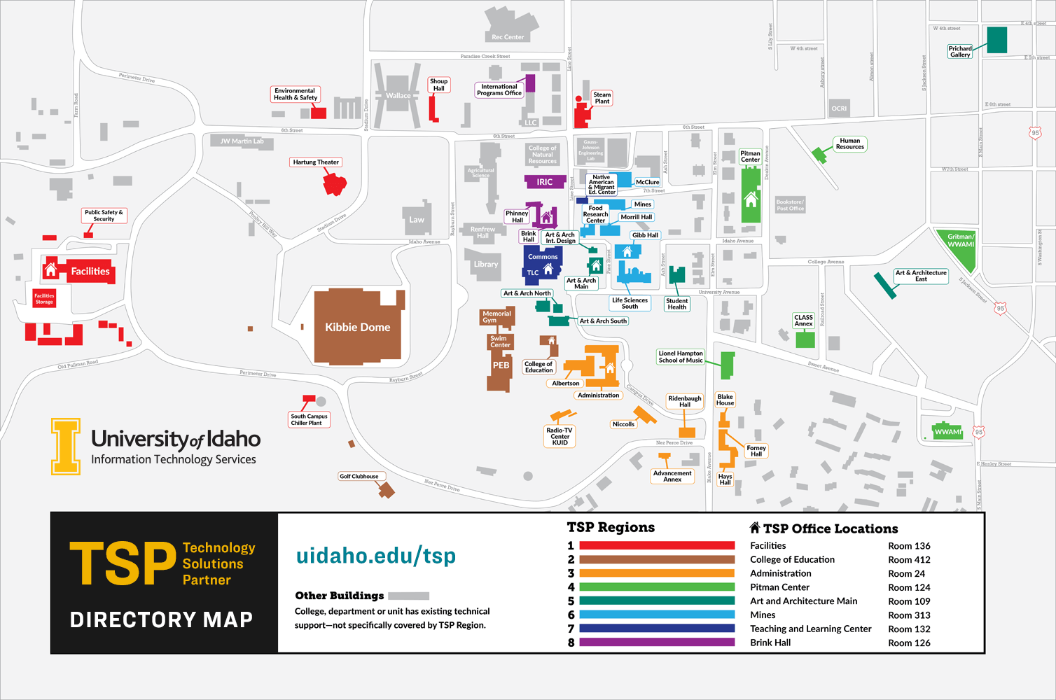 University Of Idaho Campus Map Tsp Region Map