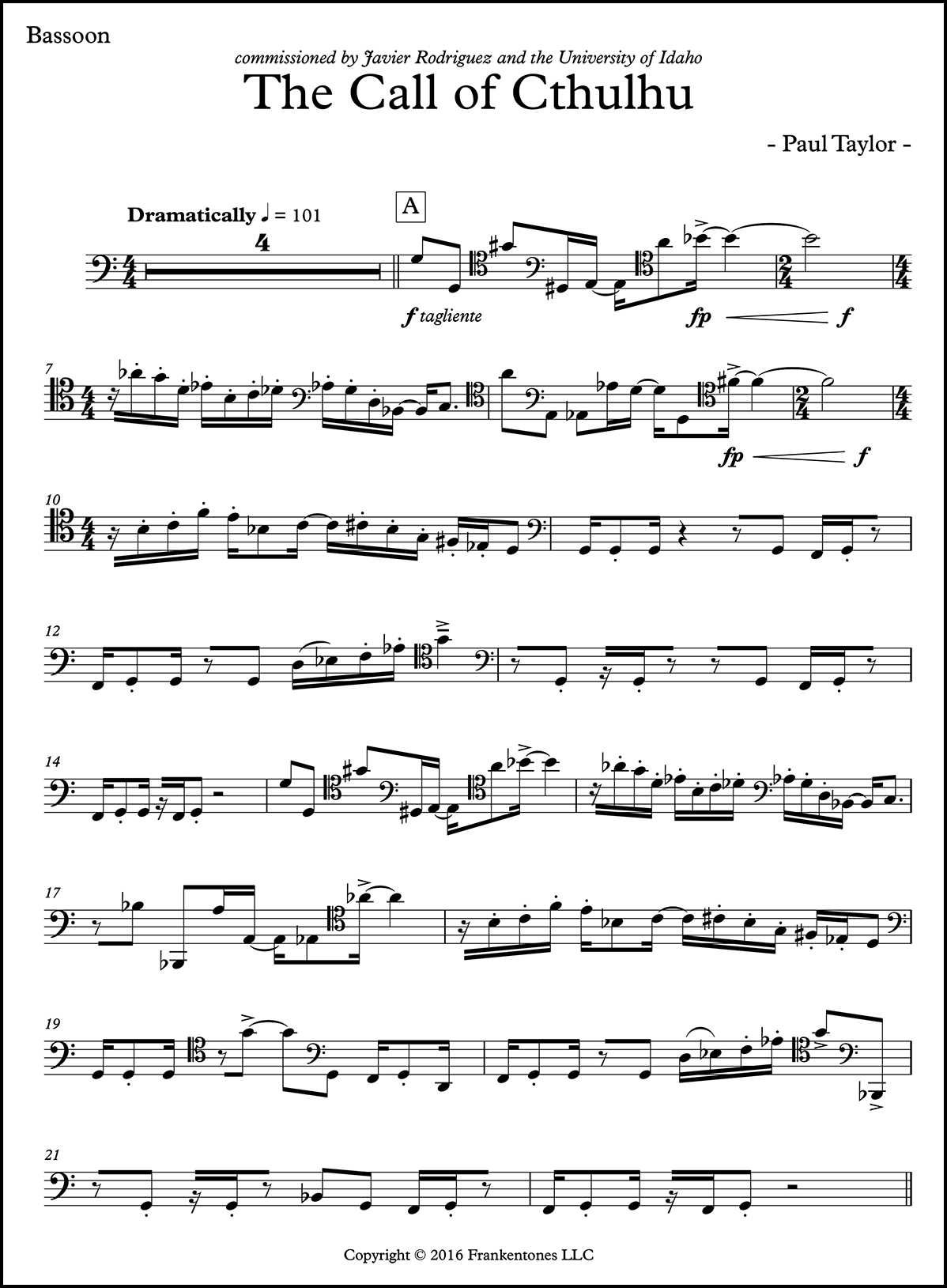 Sheet music: Call of Cthulhu