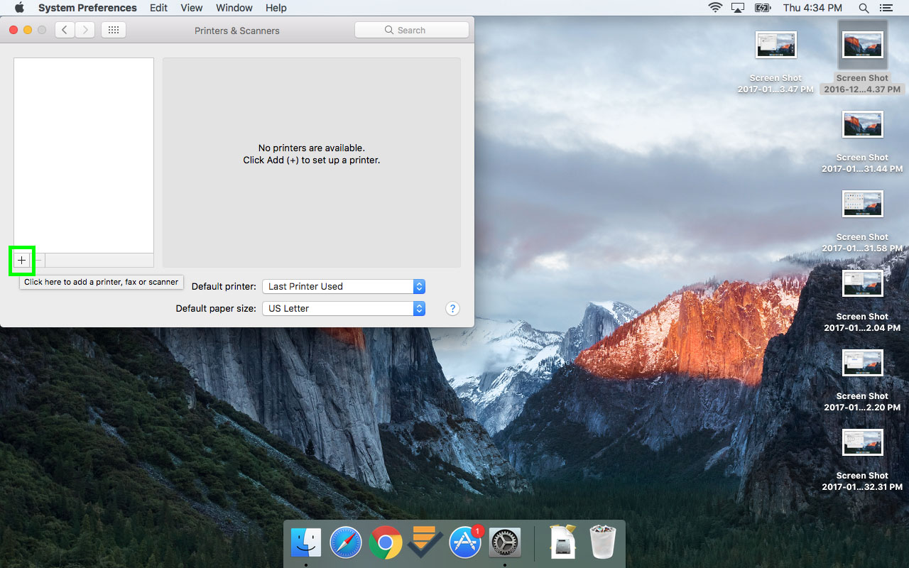  screen shot mac printer add