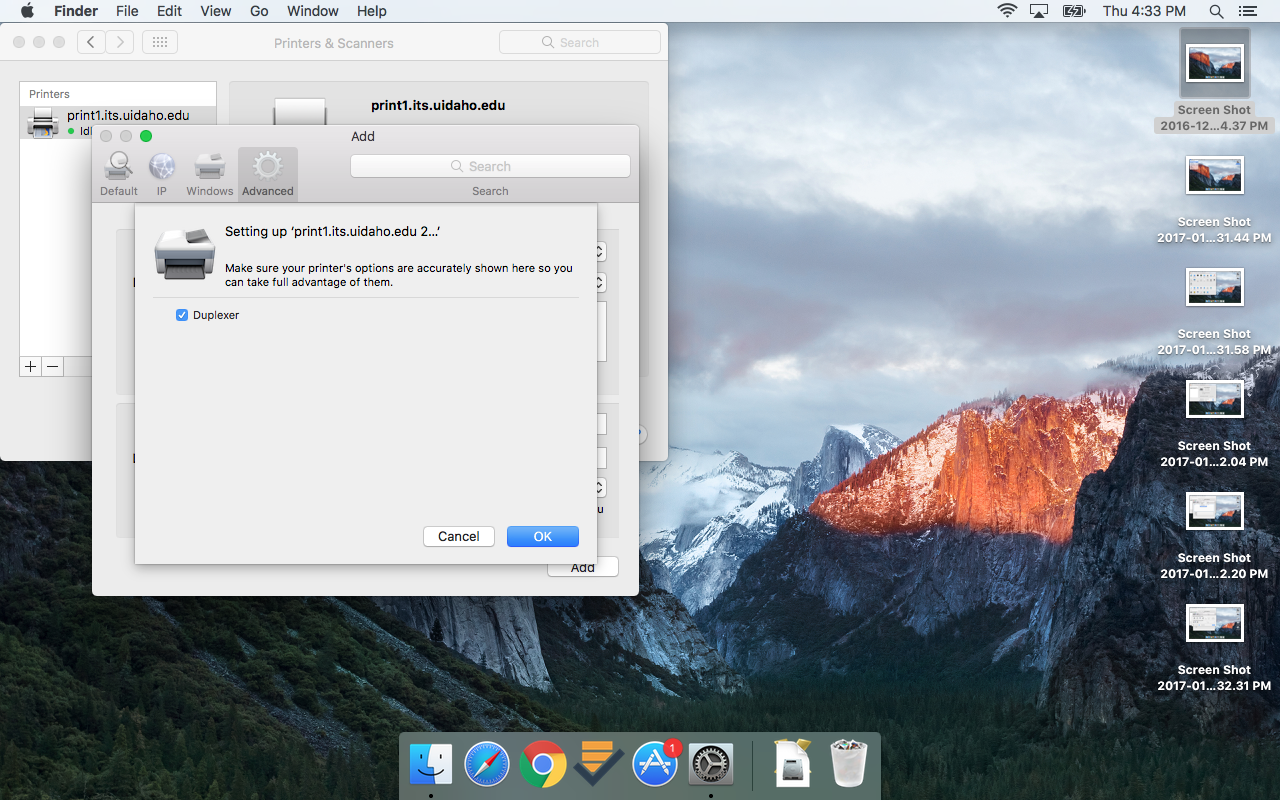 screen shot mac printer duplexer