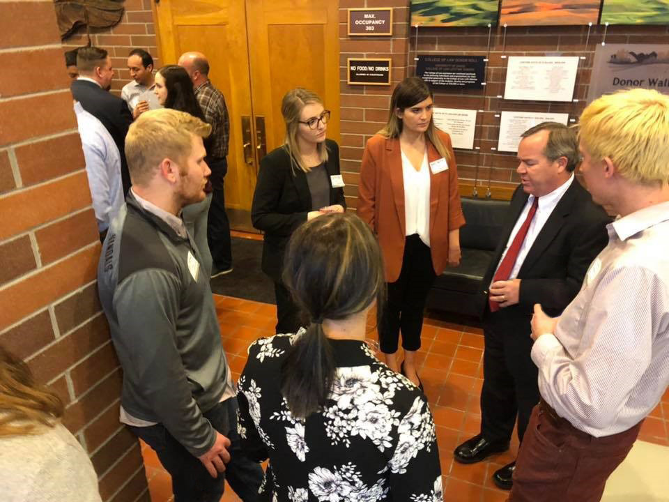 Chief Judge Gratton with students