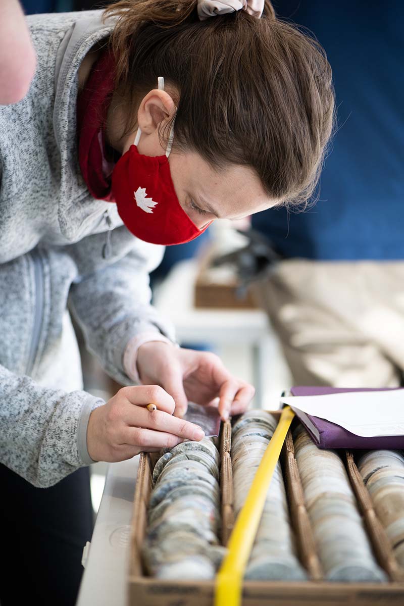 Student finding minerals