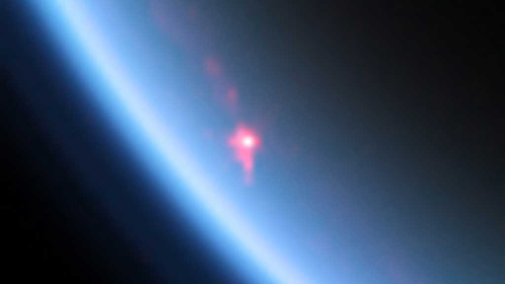 A sun glint off the methane see on Saturn's moon Titan