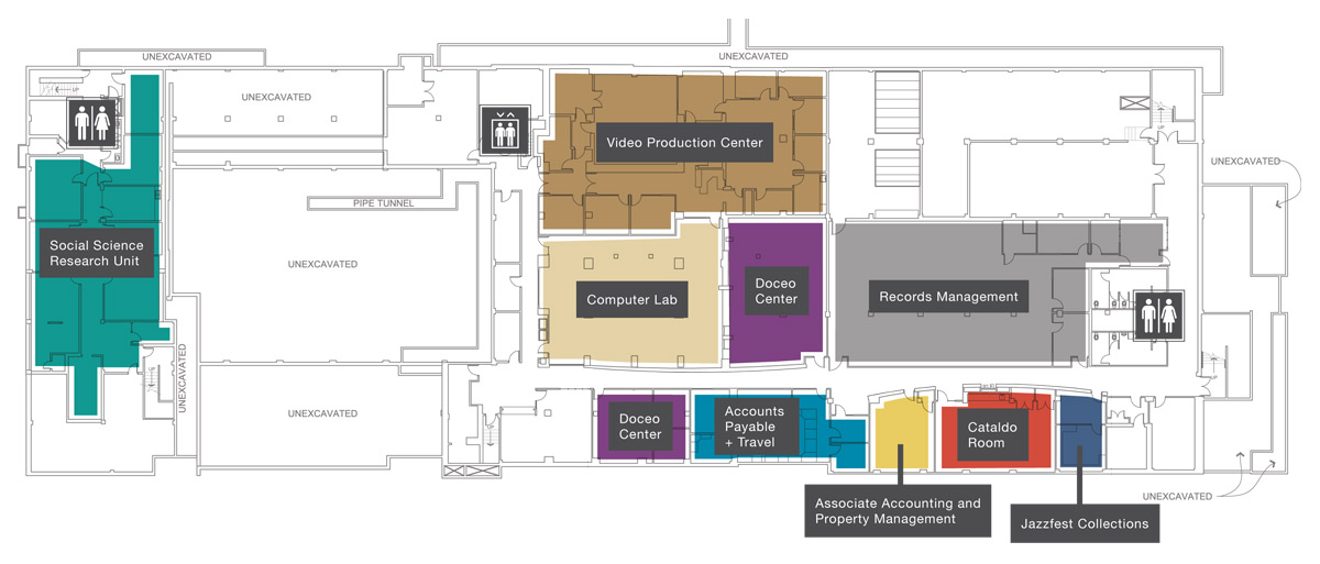 Bruce M Pitman Center Basement Map