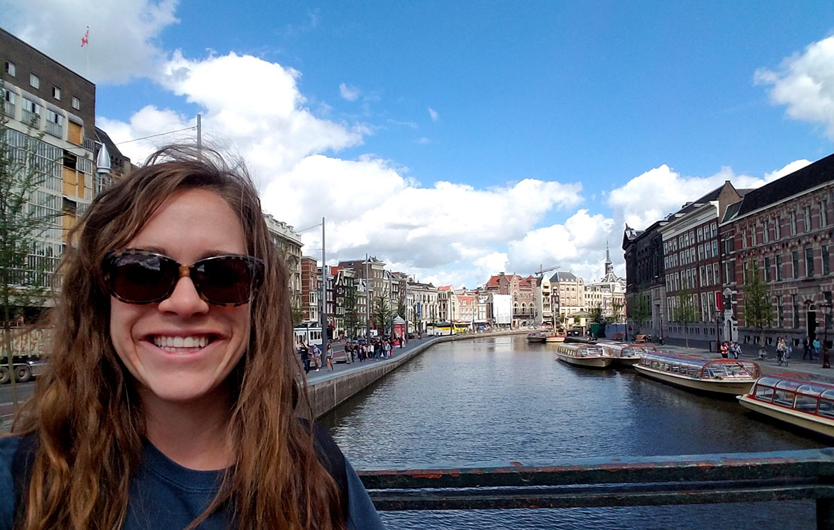 Leigh Ann Emerson, shown here in Amsterdam in the Netherlands, is involved with Women in Nuclear, American Nuclear Society and the Society of Women Engineers. 