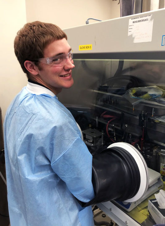 Materials Science and Engineering major James Zillinger at NASA’s Marshall Space Flight Center in Huntsville, Alabama