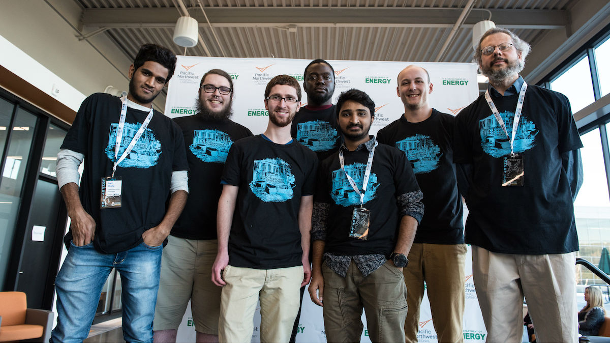 The 2018 U of I CyberForce Competition team poses for a photo